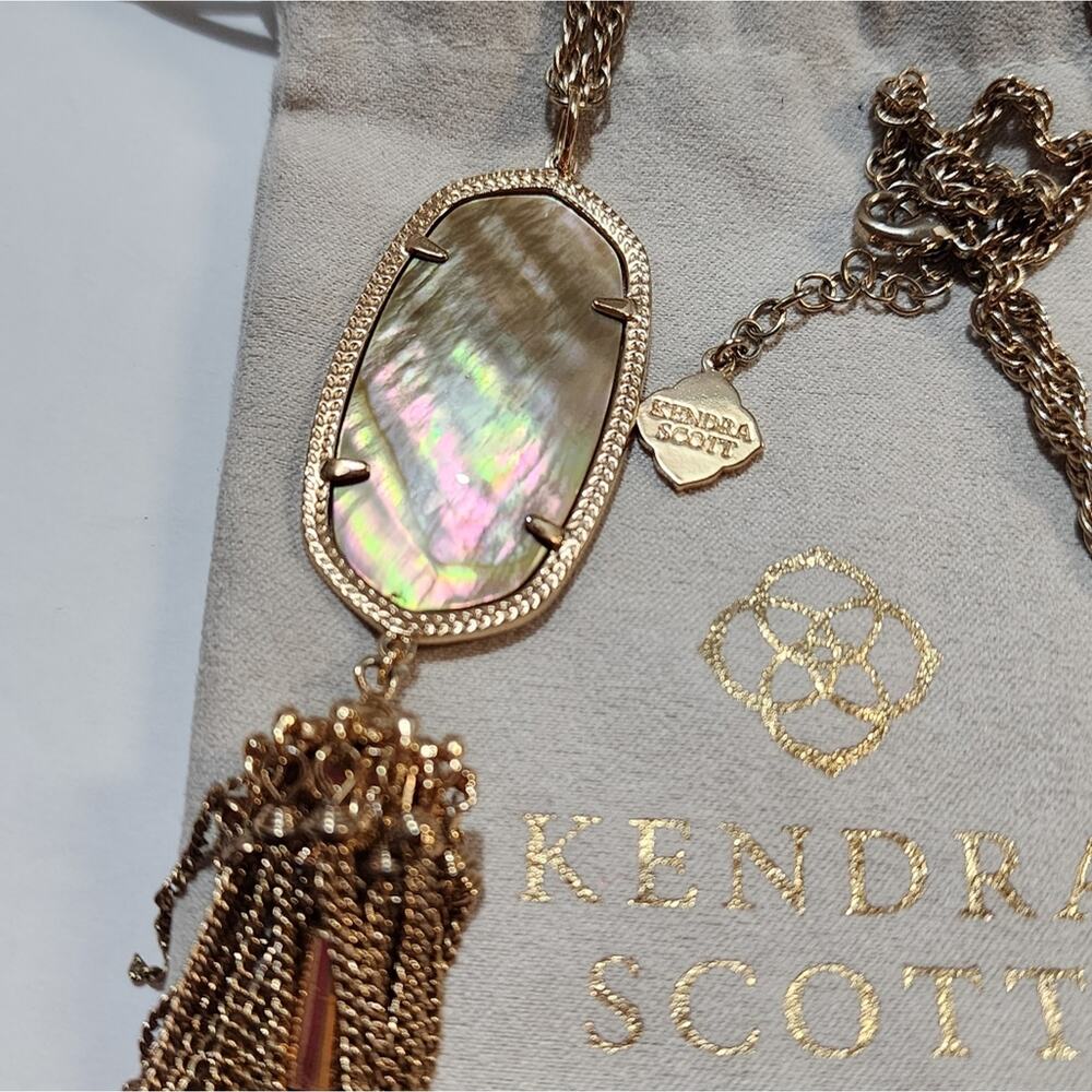 Kendra Scott Rose Gold Brown Mother of Pearl‎  Pendant Necklace